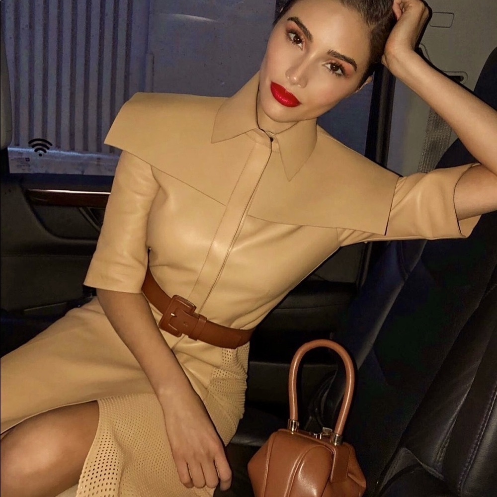 Zara leather belted dress size small